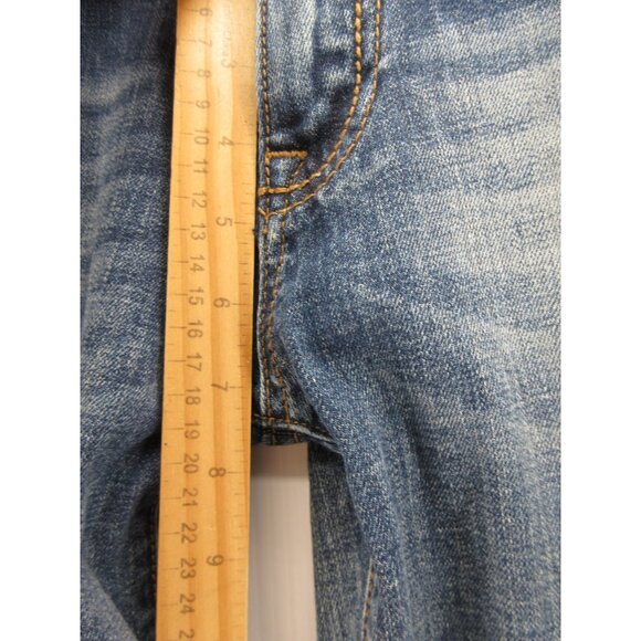 Rerock for Express Jeans 4 Bootcut Distressed Low Rise Embroidered - Picture 7 of 13